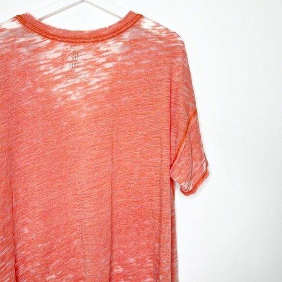 FREE PEOPLE Orange Burnout Tee - Picture 8 of 8